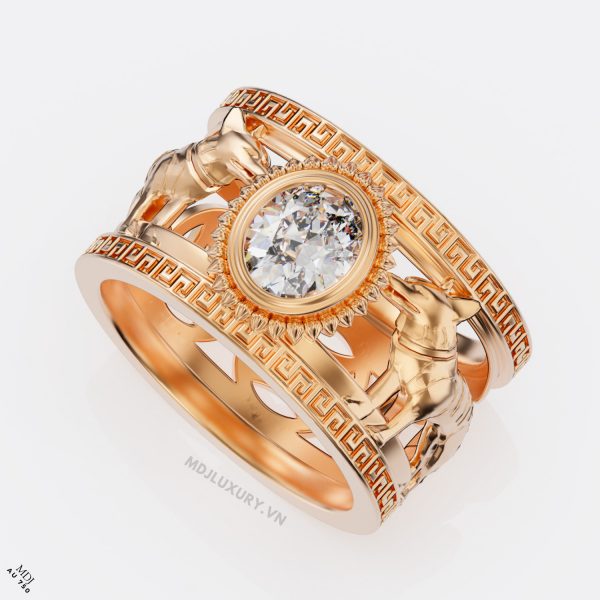 Nhẫn vàng nam tuổi tuất đá quý thiên nhiên NN108