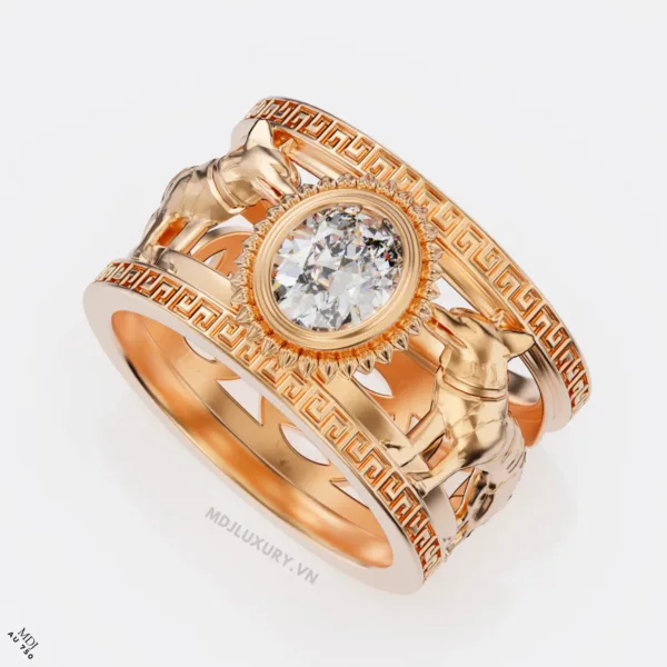 Nhẫn vàng nam tuổi tuất đá quý thiên nhiên NN108