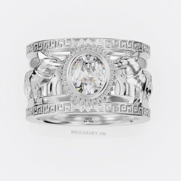 Nhẫn vàng nam tuổi tuất đá quý thiên nhiên NN108