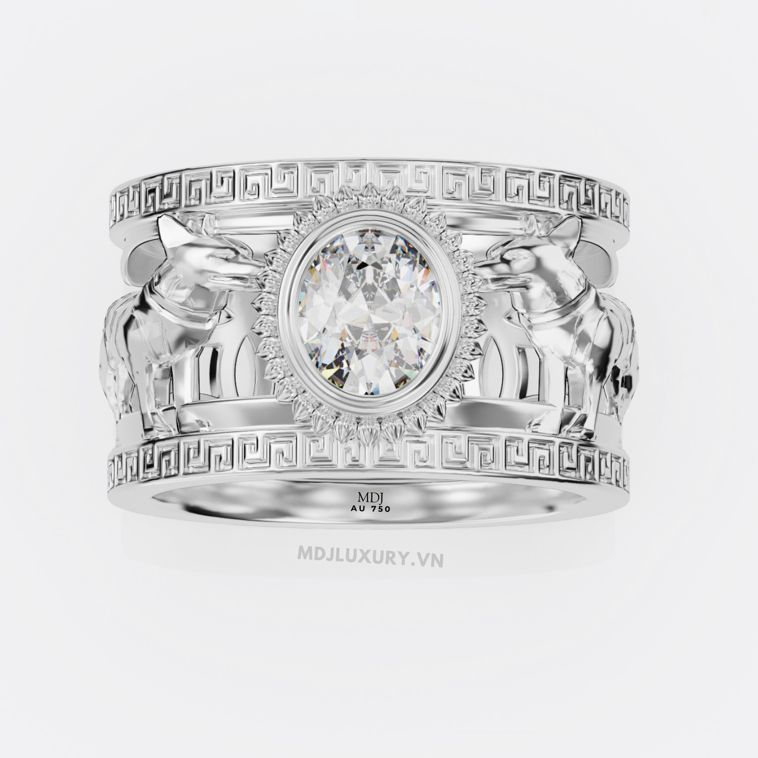 Nhẫn vàng nam tuổi tuất đá quý thiên nhiên NN108