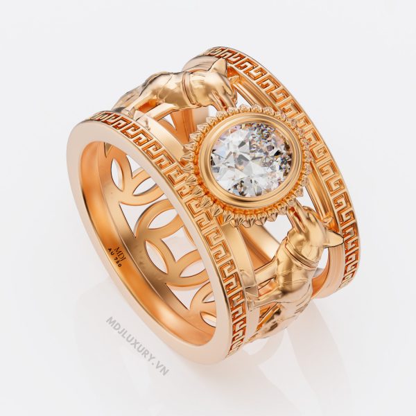 Nhẫn vàng nam tuổi tuất đá quý thiên nhiên NN108