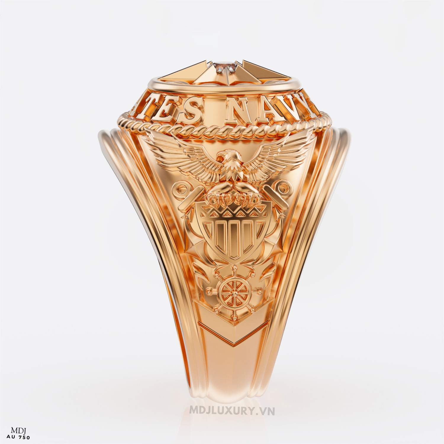 Nhẫn Mỹ Nam vàng tây United states Navi – NN109