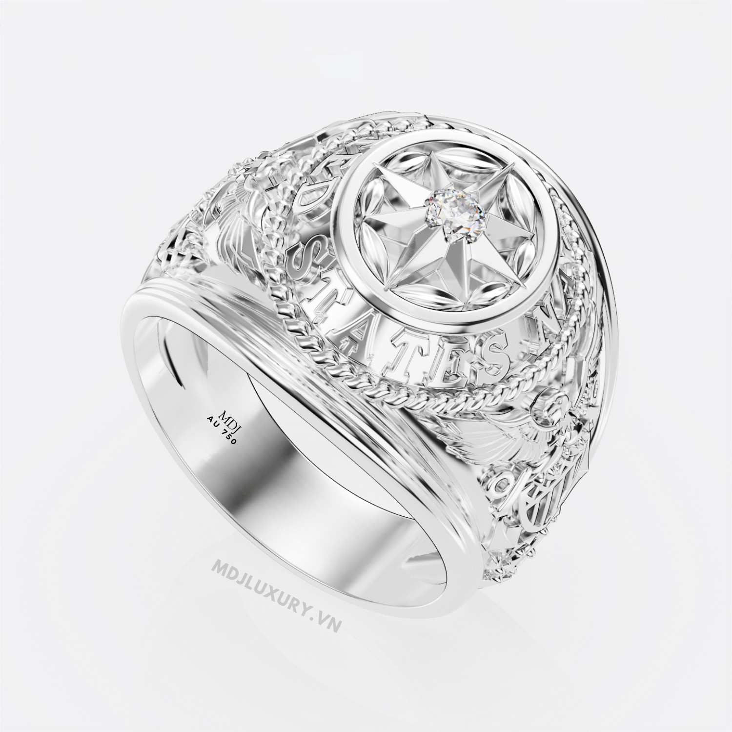 Nhẫn Mỹ Nam vàng tây United states Navi – NN109