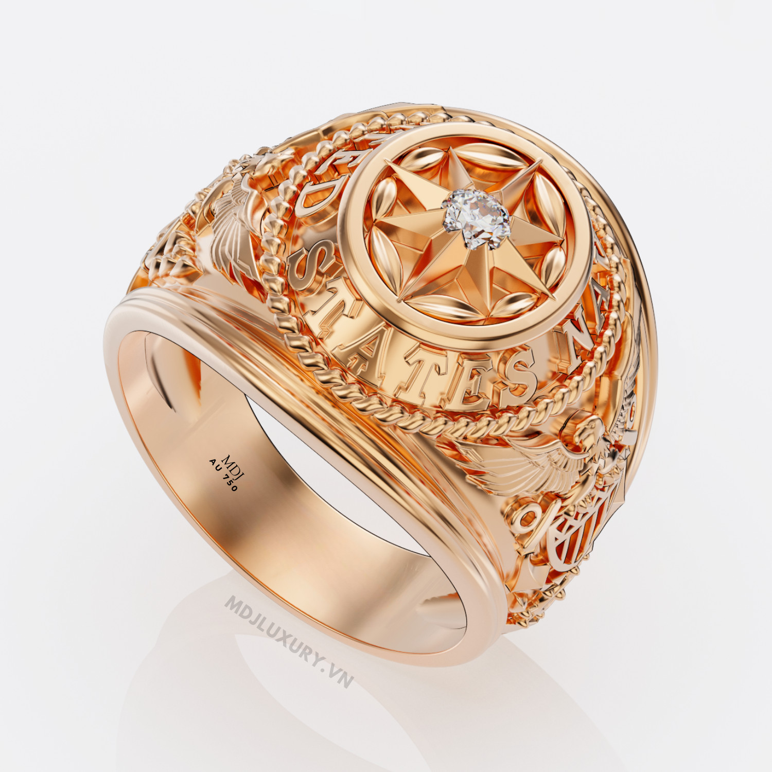 Nhẫn Mỹ Nam vàng tây United states Navi – NN109