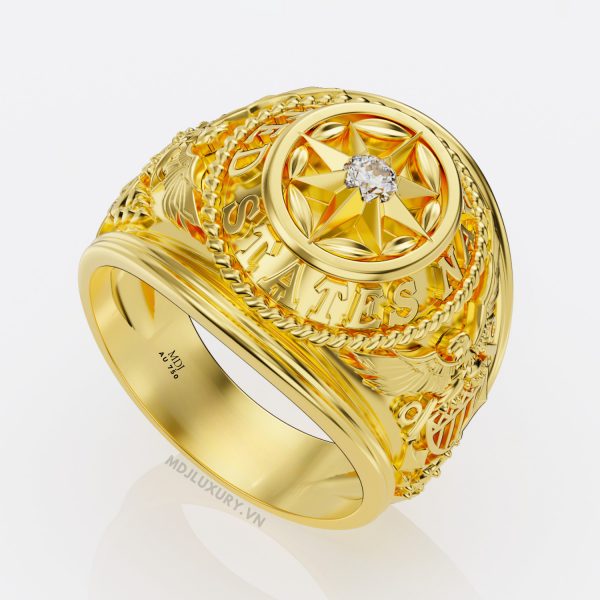 Nhẫn Mỹ Nam vàng tây United states Navi – NN109