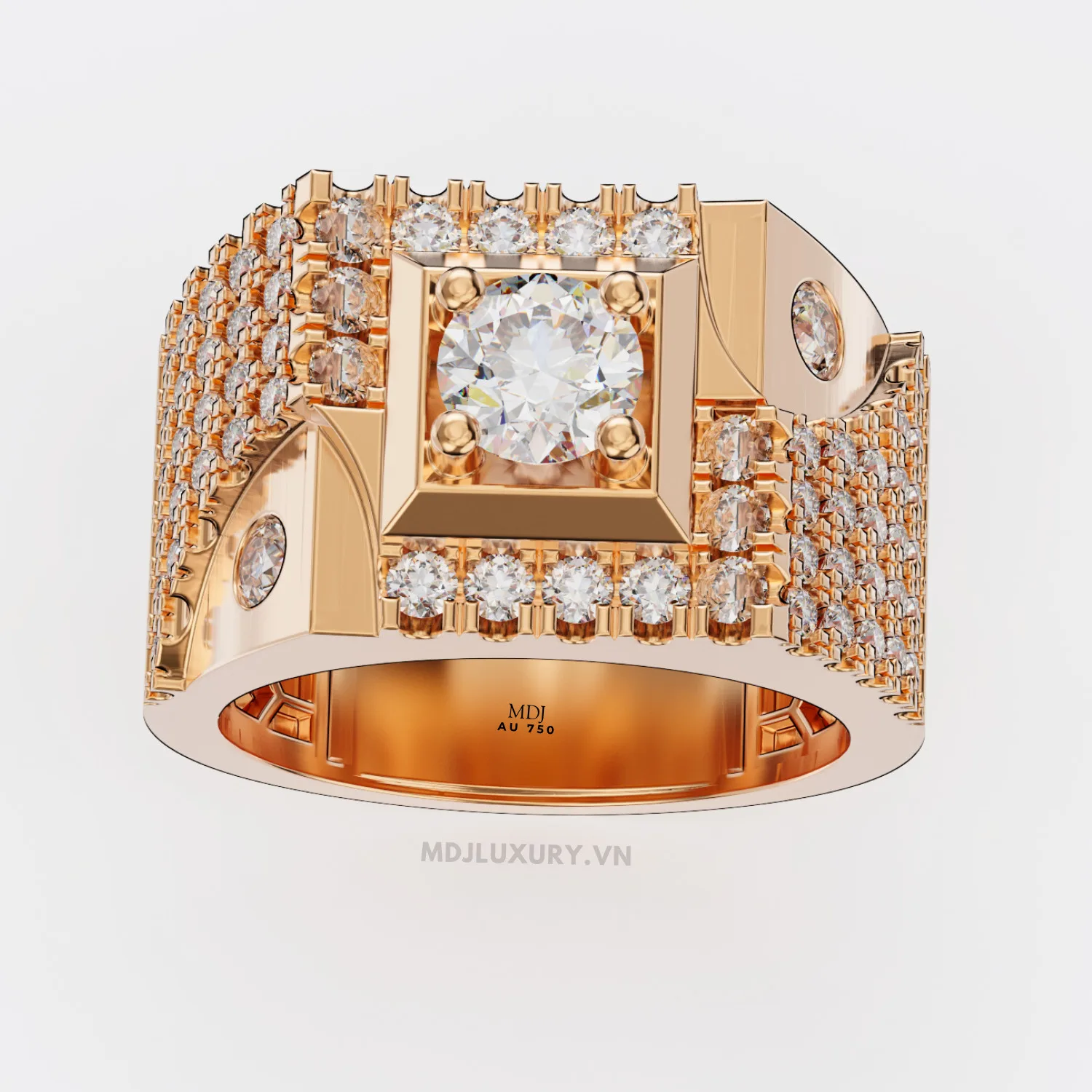 Nhẫn vàng trắng nam NN118