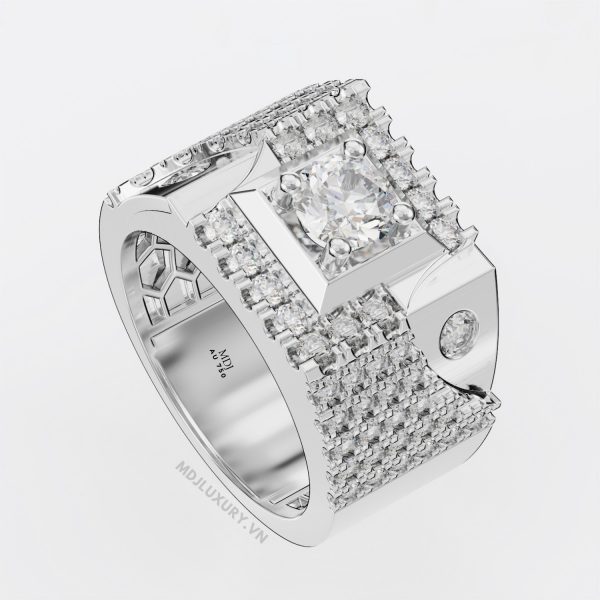 Nhẫn vàng trắng nam NN118