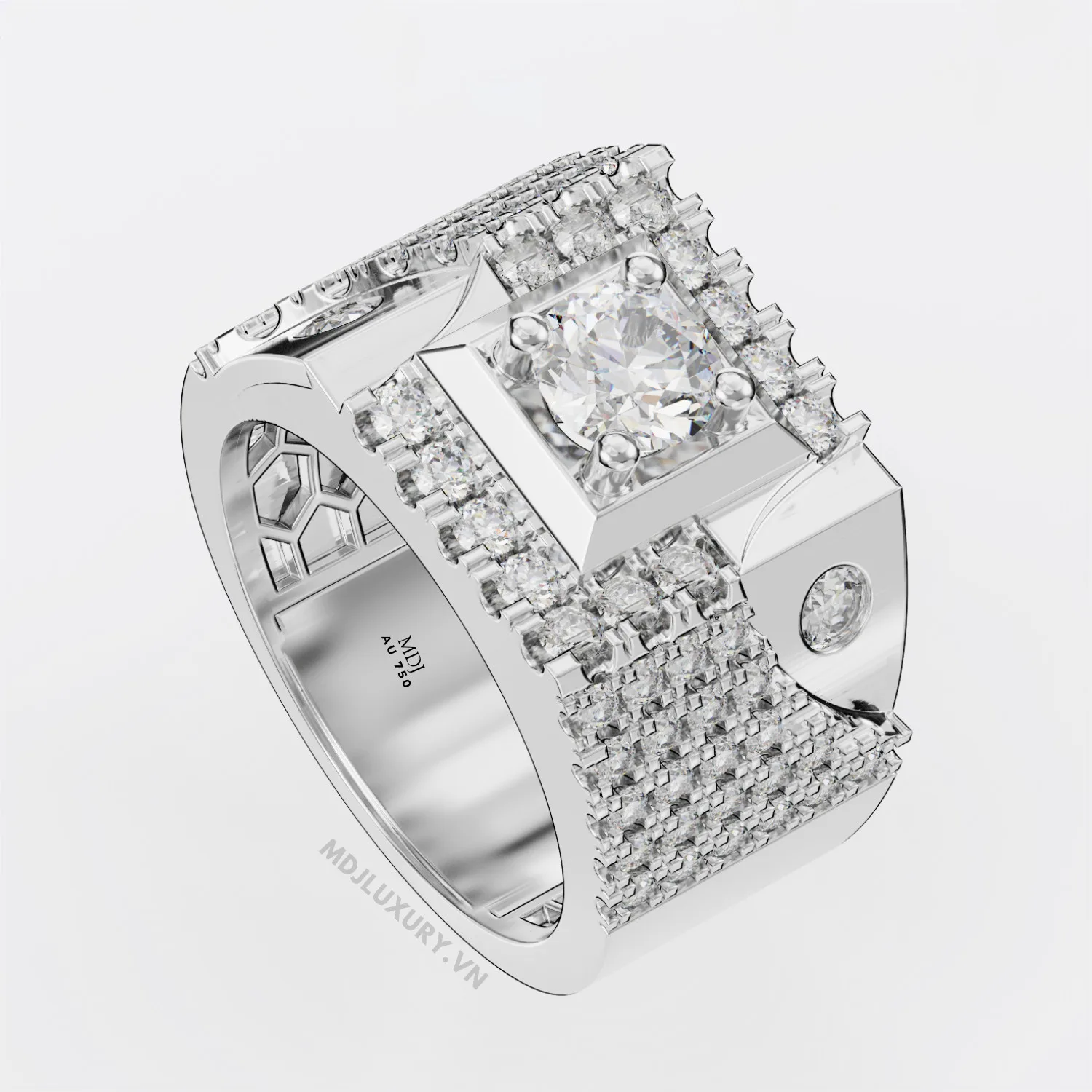 Nhẫn vàng trắng nam NN118