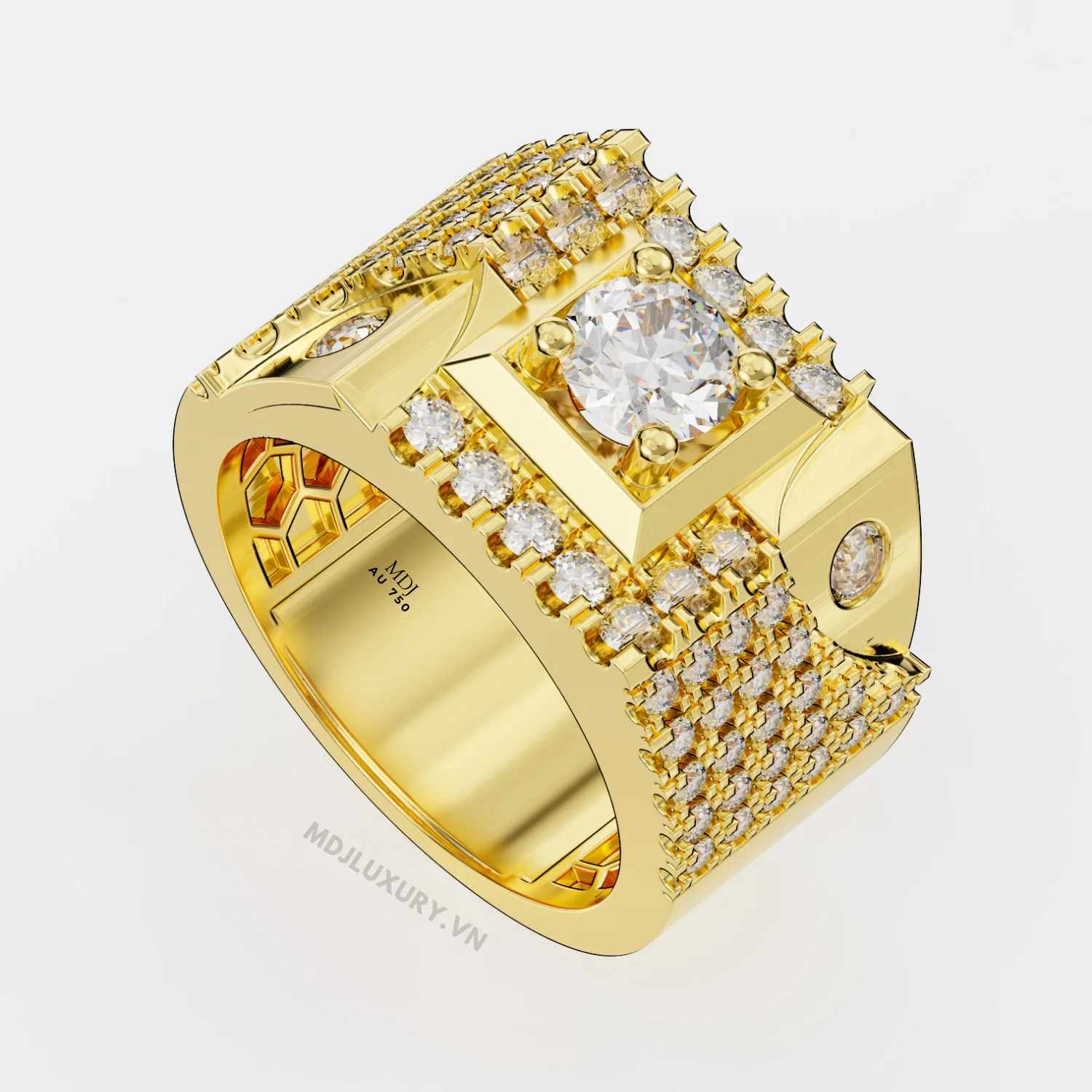 Nhẫn vàng trắng nam NN118