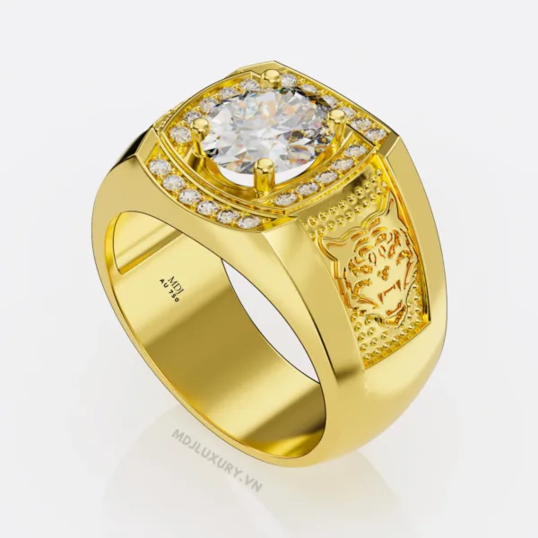 Nhẫn vàng trắng nam đá RUBY – NN124