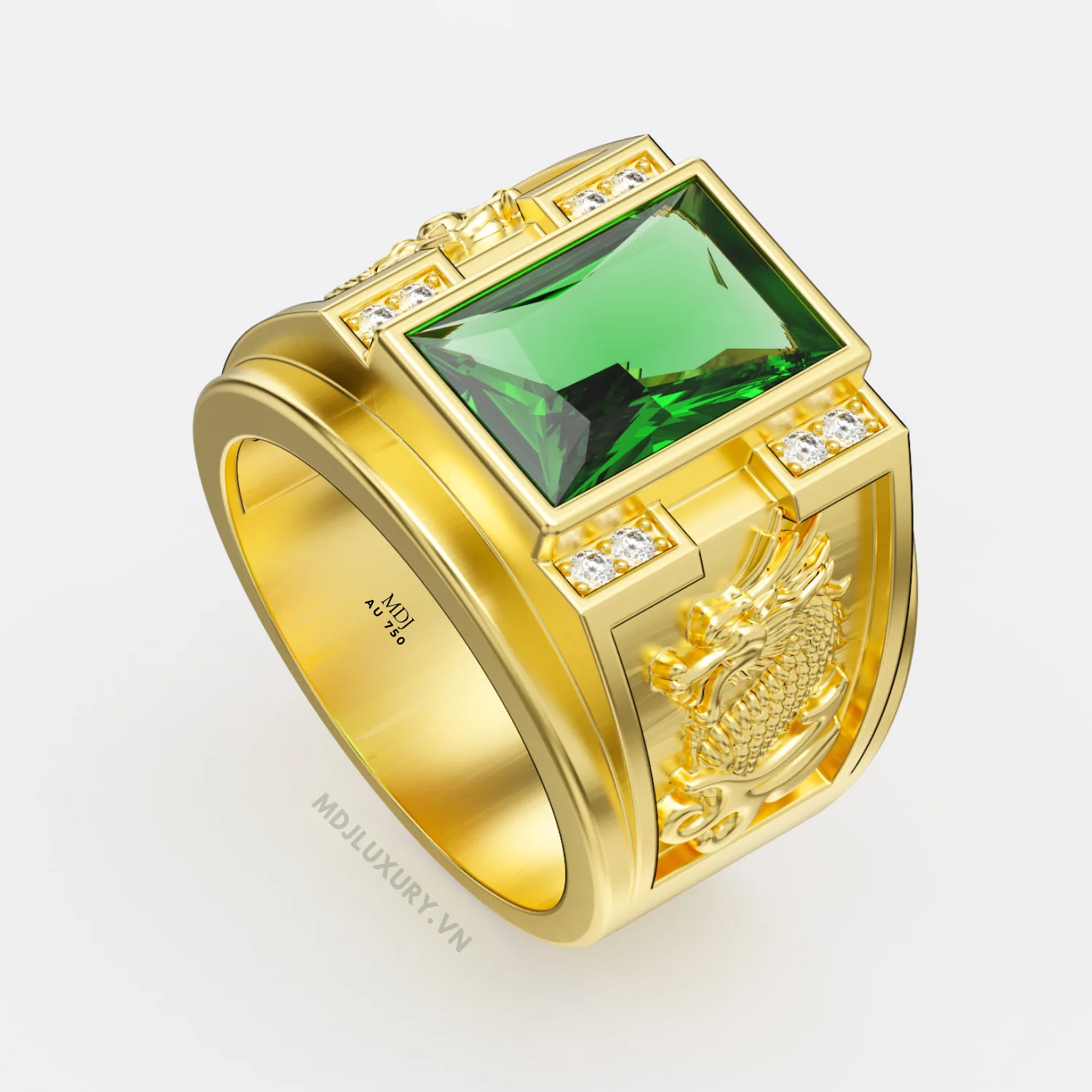 Nhẫn vàng Nam đẹp – vàng tây- Đá Sapphire NN126