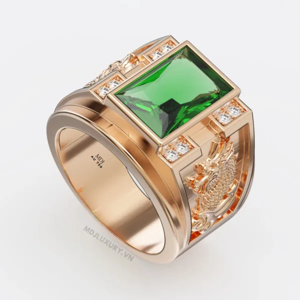 Nhẫn vàng Nam đẹp – vàng tây- Đá Sapphire NN126