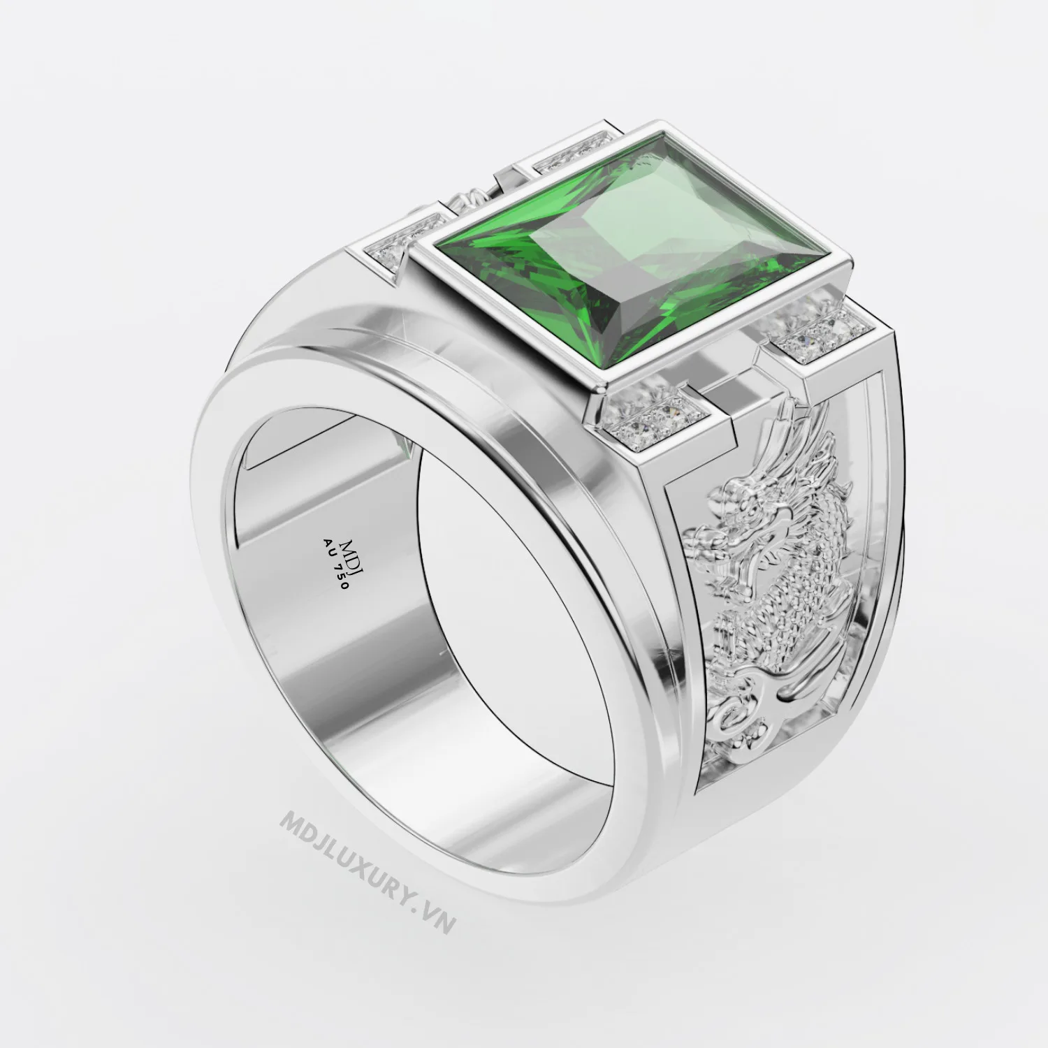 Nhẫn vàng Nam đẹp – vàng tây- Đá Sapphire NN126