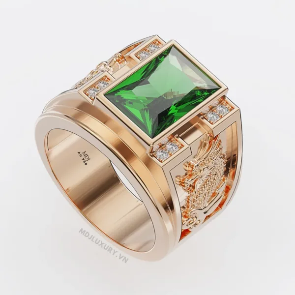 Nhẫn vàng Nam đẹp – vàng tây- Đá Sapphire NN126
