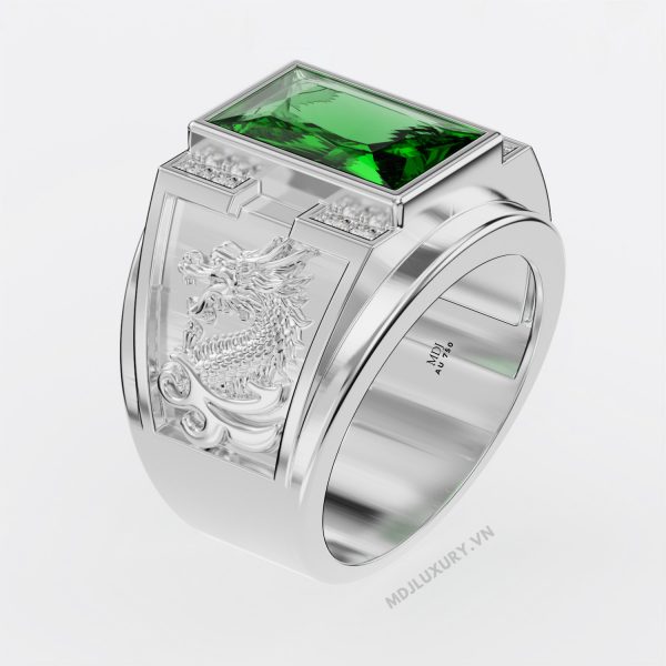 Nhẫn vàng Nam đẹp – vàng tây- Đá Sapphire NN126