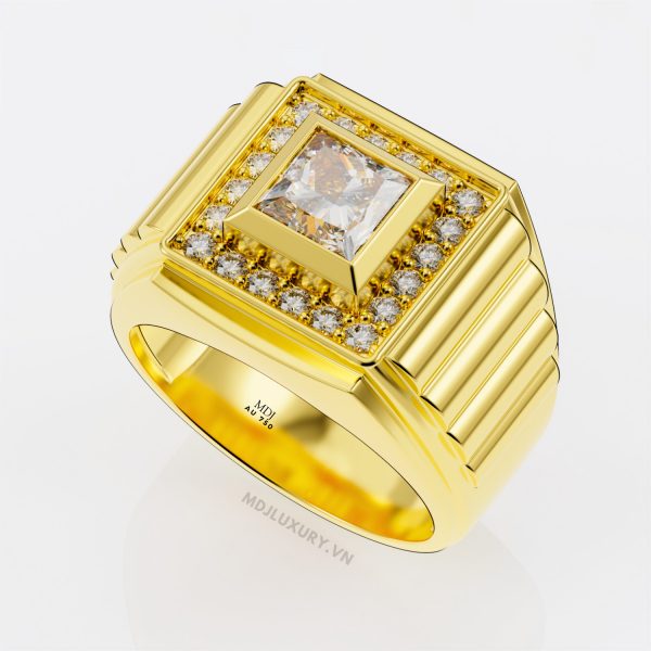 Nhẫn vàng Nam mặt Đá đen NN139