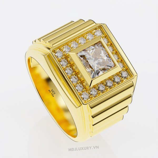 Nhẫn vàng Nam mặt Đá đen NN139