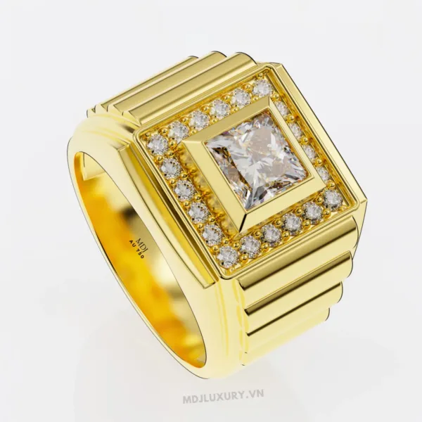 Nhẫn vàng Nam mặt Đá đen NN139