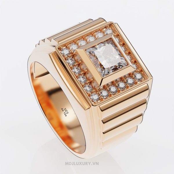 Nhẫn vàng Nam mặt Đá đen NN139