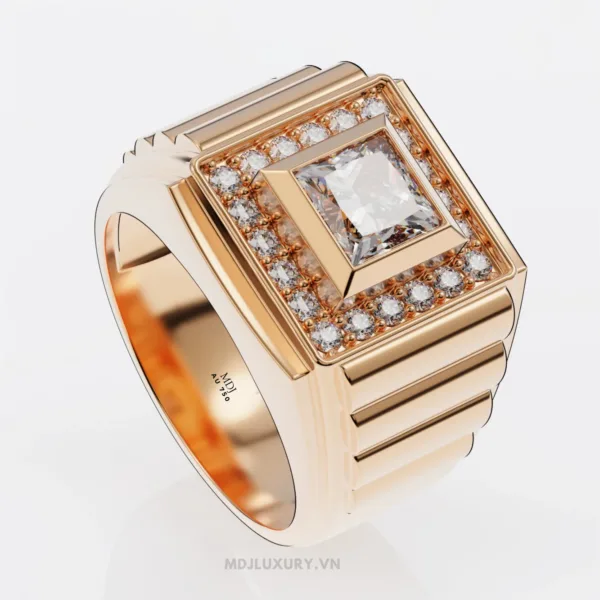 Nhẫn vàng Nam mặt Đá đen NN139