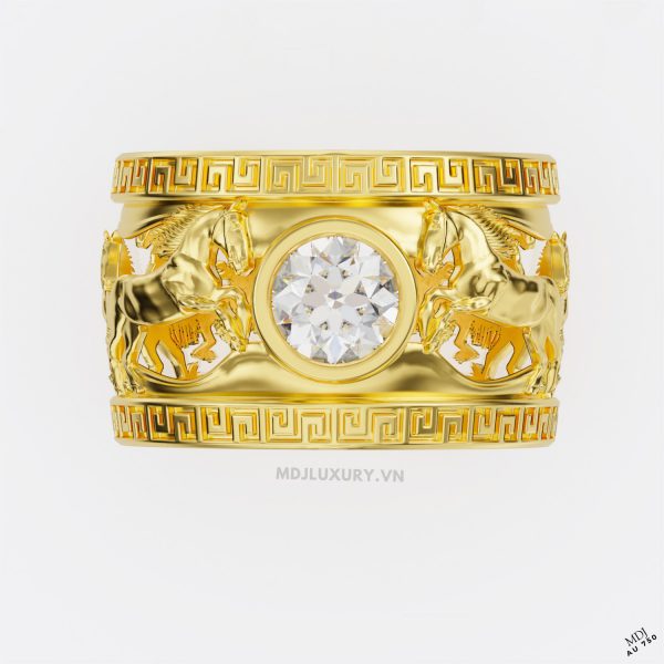Nhẫn nam vàng trắng song mã NN155
