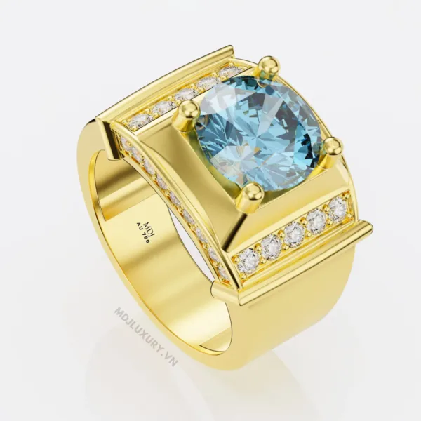 Nhẫn vàng nam đá Sapphire thiên nhiên NN159