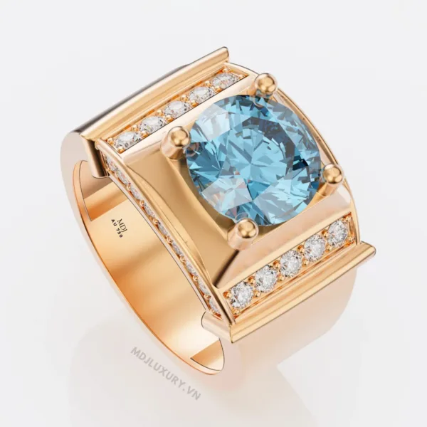 Nhẫn vàng nam đá Sapphire thiên nhiên NN159