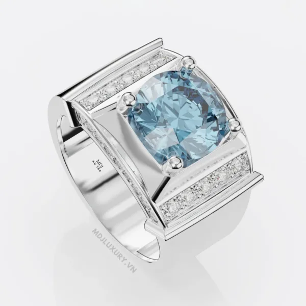Nhẫn vàng nam đá Sapphire thiên nhiên NN159
