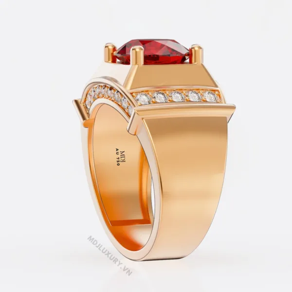 Nhẫn vàng nam đá Sapphire thiên nhiên NN159