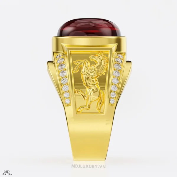 Nhẫn nam tuổi ngọ vàng trắng MDJ LUXURY NN175
