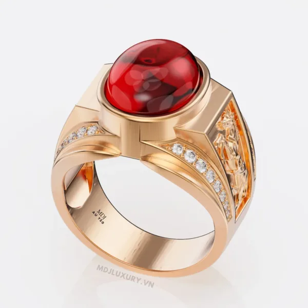 Nhẫn nam tuổi ngọ vàng trắng MDJ LUXURY NN175