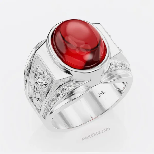 Nhẫn nam tuổi ngọ vàng trắng MDJ LUXURY NN175