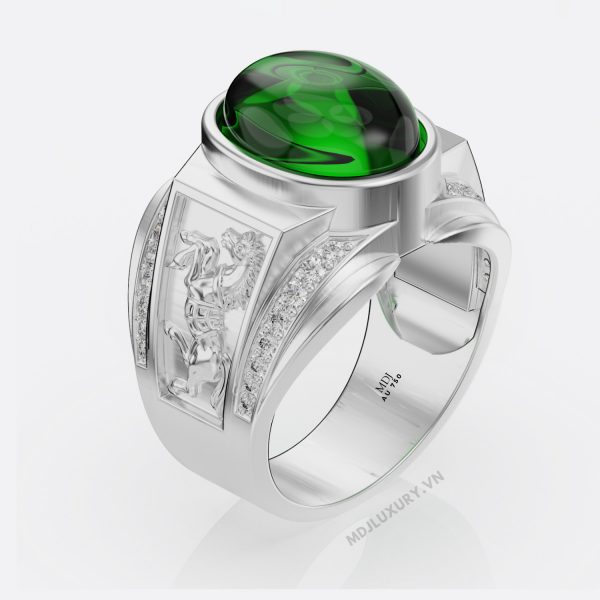 Nhẫn nam tuổi ngọ vàng trắng MDJ LUXURY NN175
