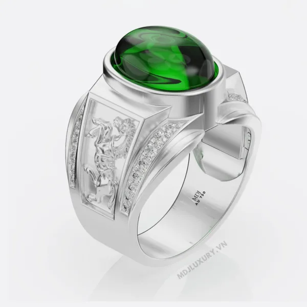 Nhẫn nam tuổi ngọ vàng trắng MDJ LUXURY NN175