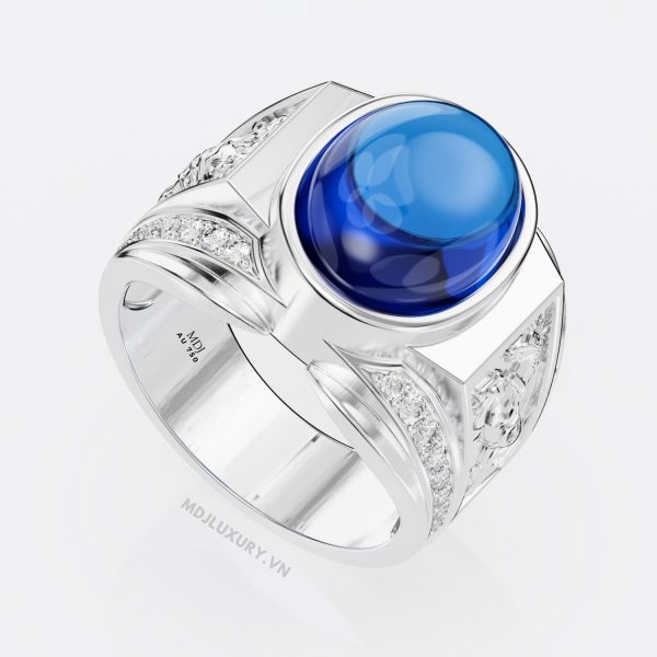 Nhẫn nam tuổi ngọ vàng trắng MDJ LUXURY NN175