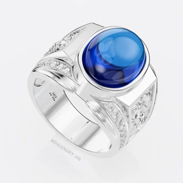 Nhẫn nam tuổi ngọ vàng trắng MDJ LUXURY NN175