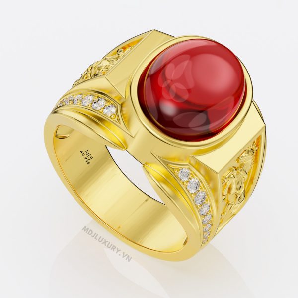 Nhẫn nam tuổi ngọ vàng trắng MDJ LUXURY NN175