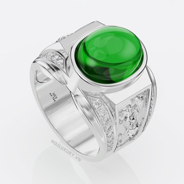 Nhẫn nam tuổi ngọ vàng trắng MDJ LUXURY NN175