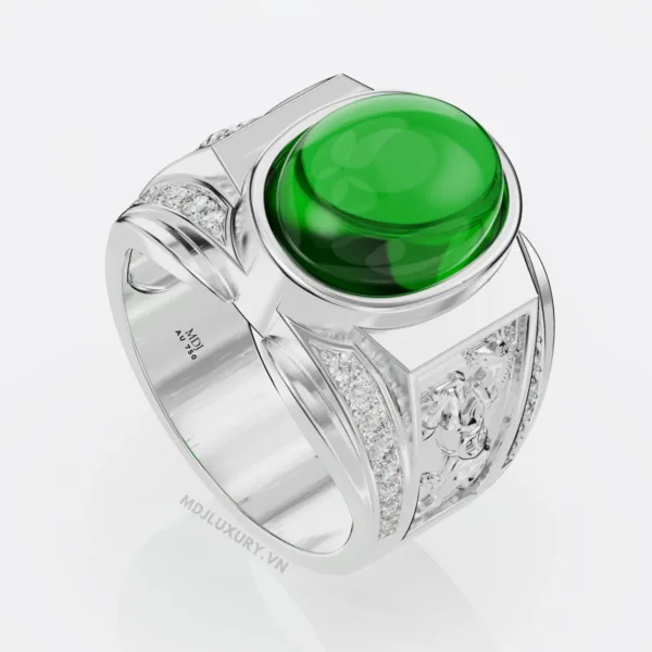 Nhẫn nam tuổi ngọ vàng trắng MDJ LUXURY NN175