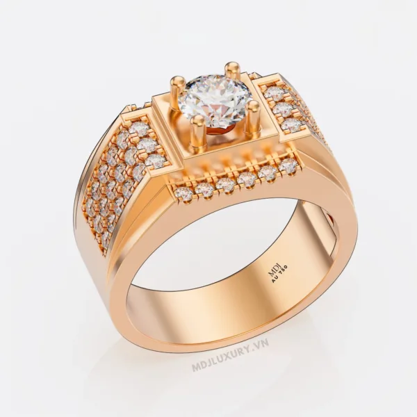 Nhẫn Vàng Nam đá Ruby- Nhẫn Nam 18K NN235