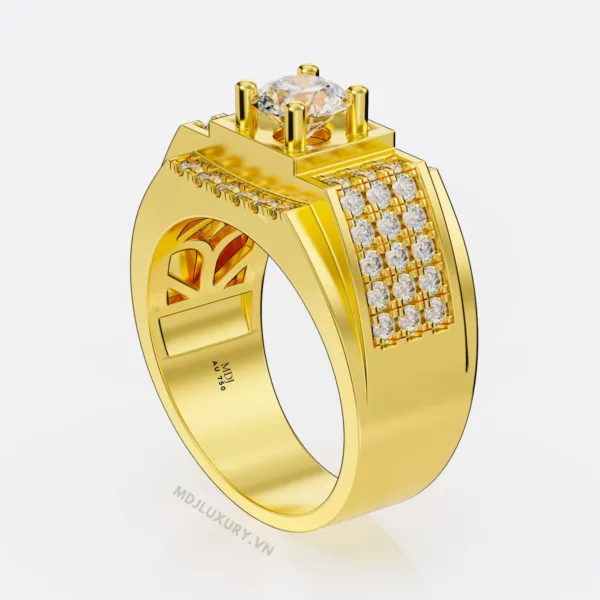 Nhẫn Vàng Nam đá Ruby- Nhẫn Nam 18K NN235
