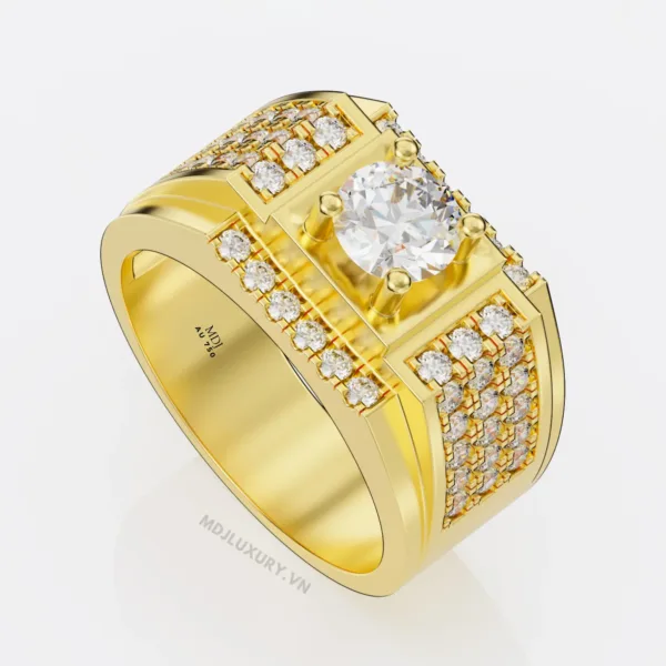 Nhẫn Vàng Nam đá Ruby- Nhẫn Nam 18K NN235