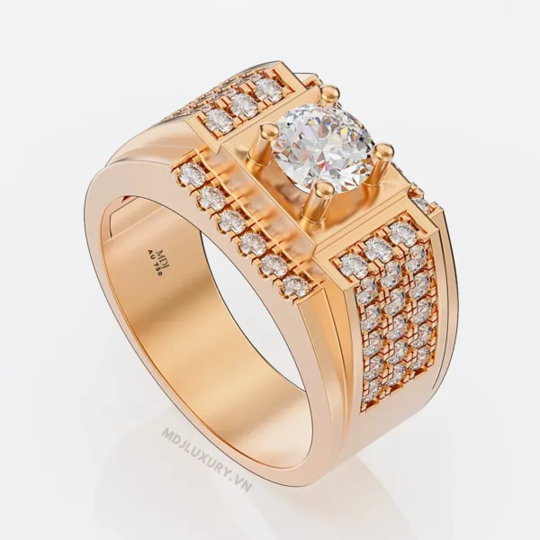 Nhẫn Vàng Nam đá Ruby- Nhẫn Nam 18K NN235
