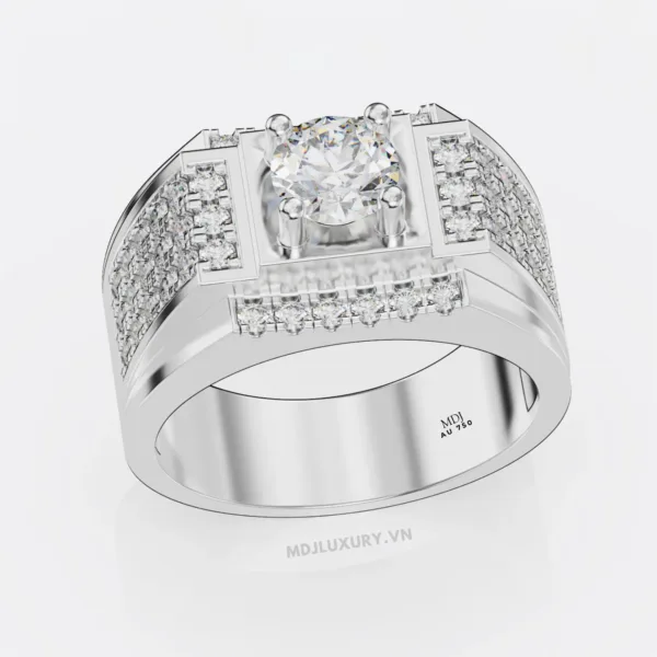 Nhẫn Vàng Nam đá Ruby- Nhẫn Nam 18K NN235