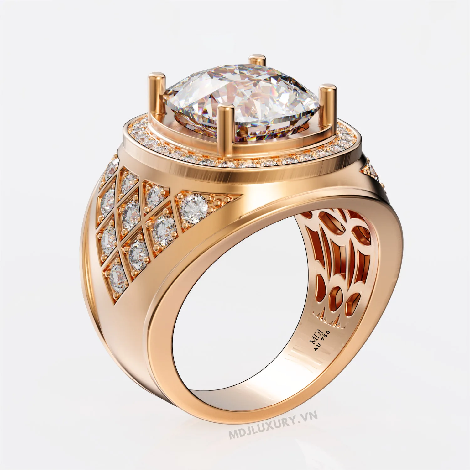 Nhẫn Nam Vàng Trắng 18K – Nhẫn Nam Đẹp – NN238