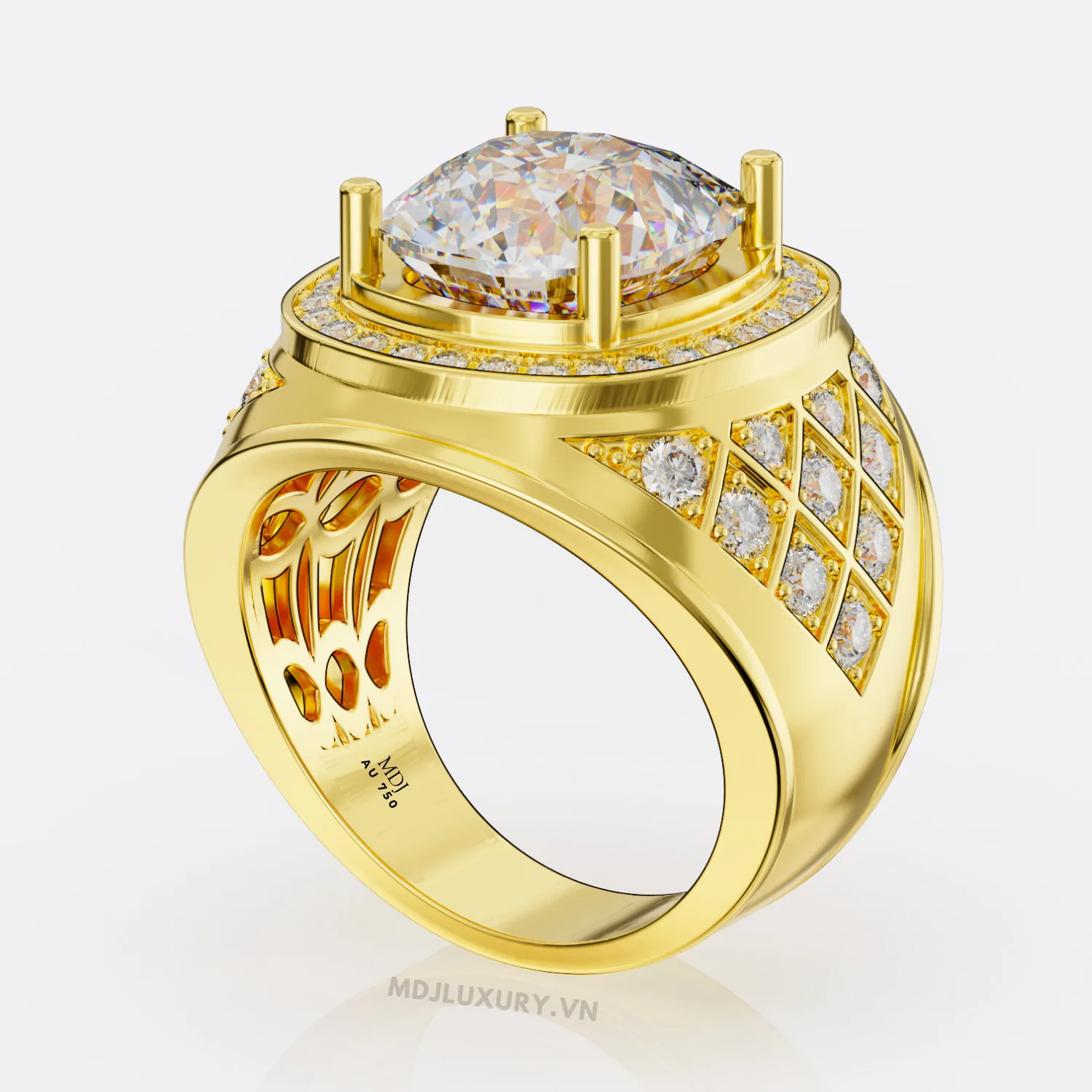 Nhẫn Nam Vàng Trắng 18K – Nhẫn Nam Đẹp – NN238