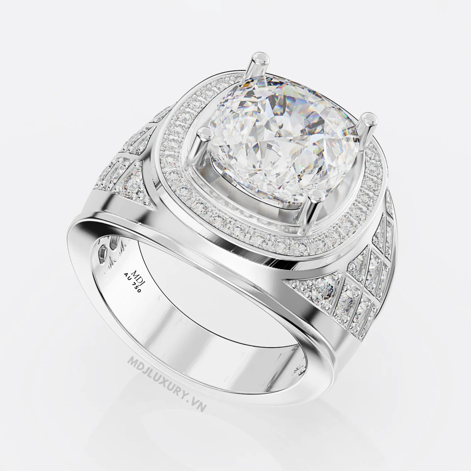 Nhẫn Nam Vàng Trắng 18K – Nhẫn Nam Đẹp – NN238