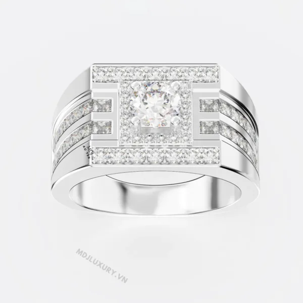 Nhẫn Nam Vàng Trắng Italy 18K  – NN239