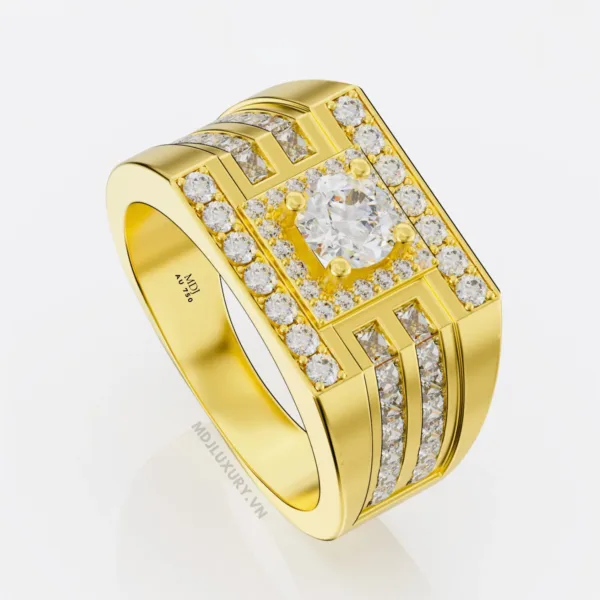 Nhẫn Nam Vàng Trắng Italy 18K  – NN239