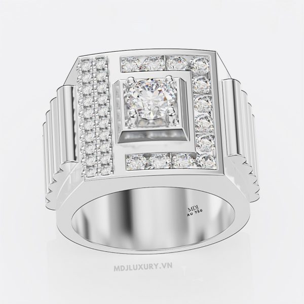 Nhẫn Nam Vàng Trắng 18K NN245